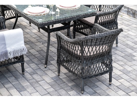 "Амароне" обеденная группа из искусственного ротанга на 6 персон, цвет графит в Каменске-Уральском