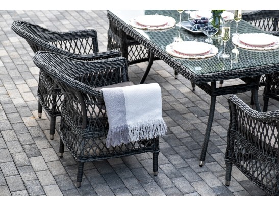 "Амароне" обеденная группа из искусственного ротанга на 6 персон, цвет графит в Каменске-Уральском