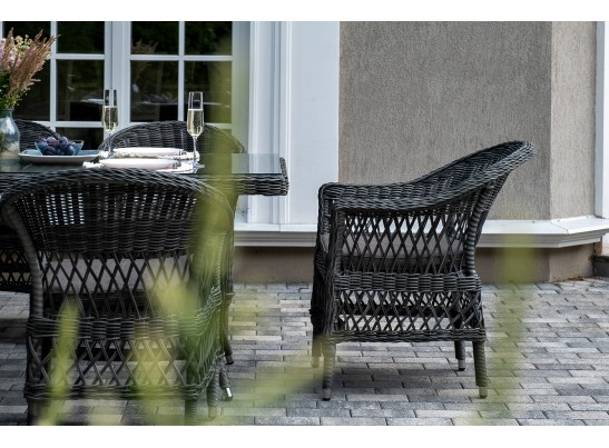 "Амароне" обеденная группа из искусственного ротанга на 6 персон, цвет графит в Каменске-Уральском