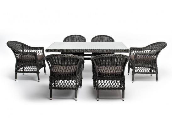 "Амароне" обеденная группа из искусственного ротанга на 6 персон, цвет графит в Каменске-Уральском