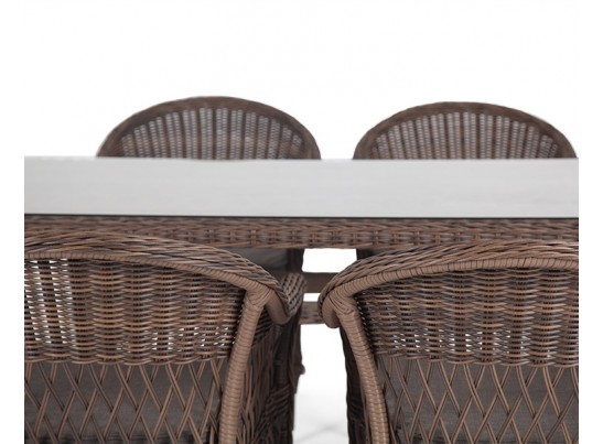 "Амароне" обеденная группа из искусственного ротанга на 6 персон, цвет коричневый в Каменске-Уральском