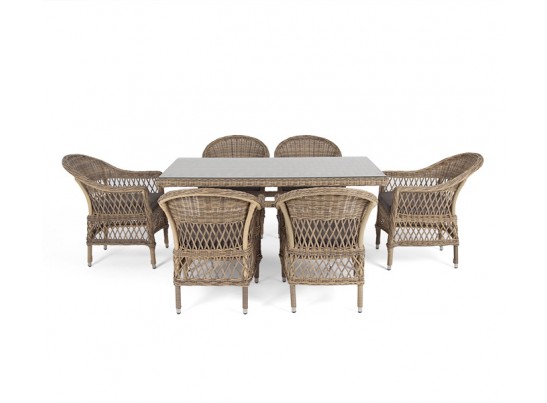 "Амароне" обеденная группа из искусственного ротанга на 6 персон, цвет соломенный в Каменске-Уральском