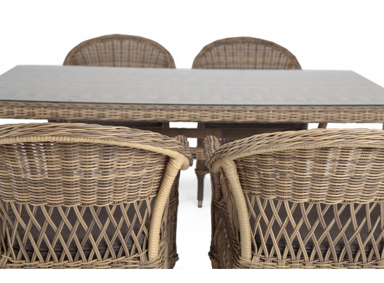 "Амароне" обеденная группа из искусственного ротанга на 6 персон, цвет соломенный в Каменске-Уральском