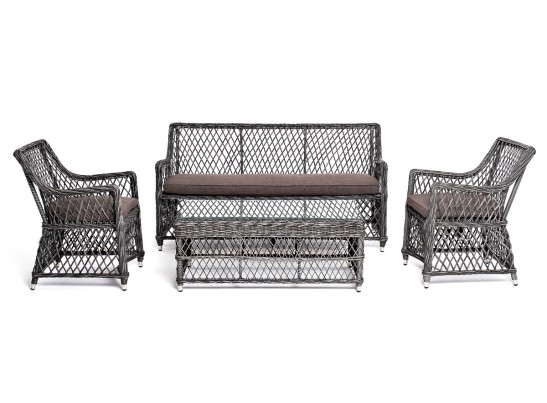 "Асти" лаунж-зона из искусственного ротанга на 4 персоны, цвет графит в Каменске-Уральском