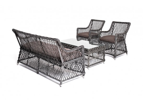 "Асти" лаунж-зона из искусственного ротанга на 4 персоны, цвет графит в Каменске-Уральском