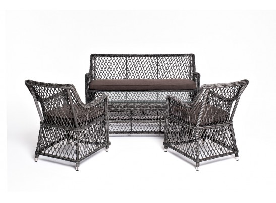 "Асти" лаунж-зона из искусственного ротанга на 4 персоны, цвет графит в Каменске-Уральском