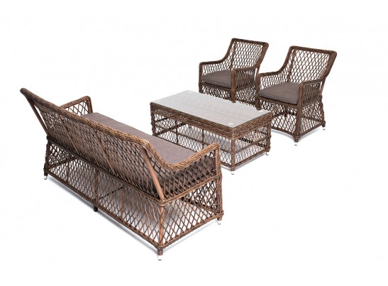 "Асти" лаунж-зона из искусственного ротанга на 4 персоны, цвет коричневый в Каменске-Уральском