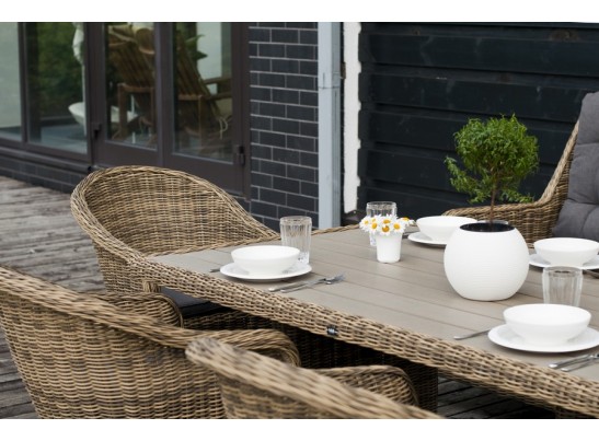 "Бергамо" плетеный обеденный стол, цвет соломенный в Каменске-Уральском