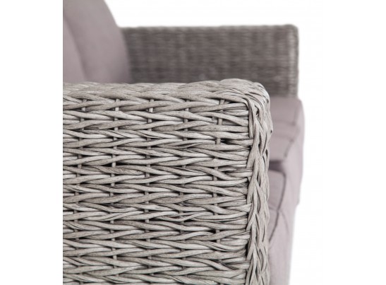"Боно" диван из искусственного ротанга (гиацинт) трехместный, цвет серый в Каменске-Уральском