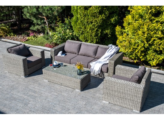 "Боно" кресло из искусственного ротанга (гиацинт), цвет серый в Каменске-Уральском