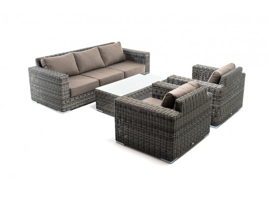 "Боно" лаунж-зона из искусственного ротанга, цвет графит в Каменске-Уральском