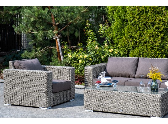 "Боно" лаунж-зона из искусственного ротанга (гиацинт), цвет серый в Каменске-Уральском