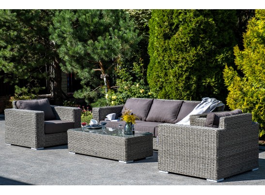 "Боно" лаунж-зона из искусственного ротанга (гиацинт), цвет серый в Каменске-Уральском