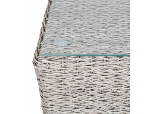 "Боно" журнальный столик из искусственного ротанга (гиацинт), цвет серый в Каменске-Уральском