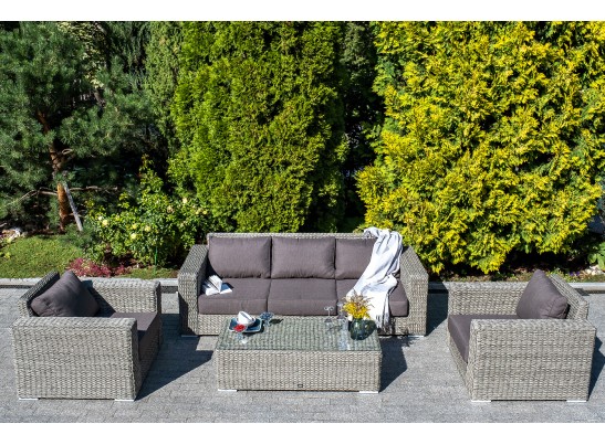 "Боно" журнальный столик из искусственного ротанга (гиацинт), цвет серый в Каменске-Уральском