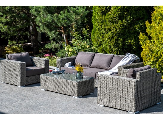 "Боно" журнальный столик из искусственного ротанга (гиацинт), цвет серый в Каменске-Уральском