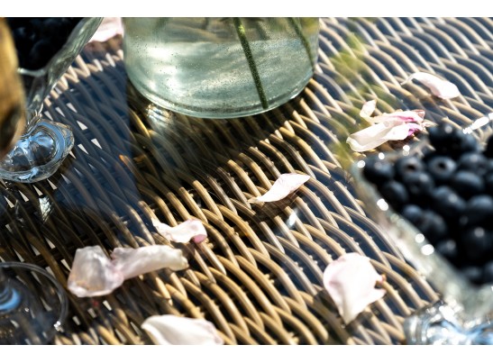 "Цесена" обеденная группа плетеная из искусственного ротанга, цвет соломенный в Каменске-Уральском