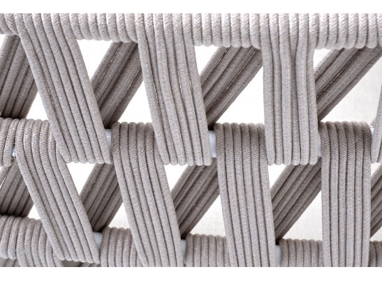 "Диего" кресло плетеное из роупа, каркас алюминий темно-серый (RAL7024), роуп темно-серый круглый, ткань темно-серая в Каменске-Уральском