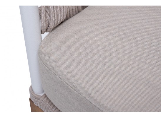 "Диего" кресло плетеное из роупа, каркас алюминий темно-серый (RAL7024), роуп темно-серый круглый, ткань темно-серая в Каменске-Уральском