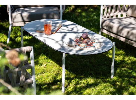 "Диего" лаунж-зона 4-местная плетеная из роупа (веревки), каркас алюминиевый белый, роуп бежевый в Каменске-Уральском