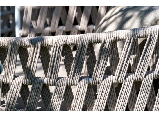 "Диего" лаунж-зона 4-местная плетеная из роупа (веревки), каркас алюминиевый белый, роуп бежевый в Каменске-Уральском