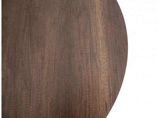 "Диего" обеденный стол из HPL круглый Ø100см, цвет "дуб", каркас белый в Каменске-Уральском