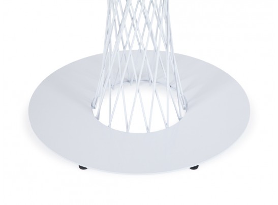 "Диего" обеденный стол из HPL круглый Ø100см, цвет "дуб", каркас белый в Каменске-Уральском