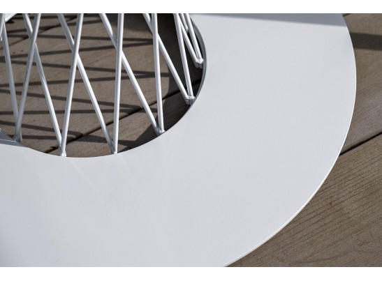 "Диего" обеденный стол из HPL круглый Ø100см, цвет "дуб", каркас белый в Каменске-Уральском