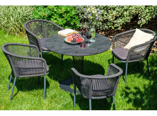 "Диего" обеденный стол из HPL круглый Ø100см, цвет "серый гранит" в Каменске-Уральском