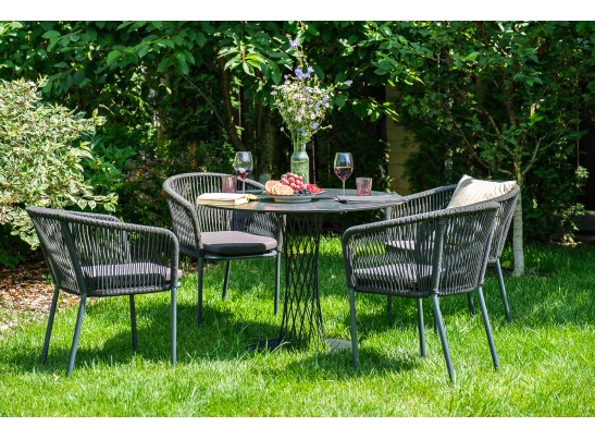 "Диего" обеденный стол из HPL круглый Ø100см, цвет "серый гранит" в Каменске-Уральском