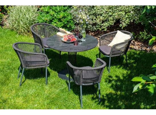 "Диего" обеденный стол из HPL круглый Ø120см, цвет "серый гранит" в Каменске-Уральском