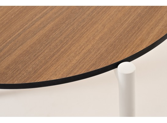 "Диего" журнальный стол из HPL 120х60 H40, каркас белый муар, цвет "дуб" в Каменске-Уральском