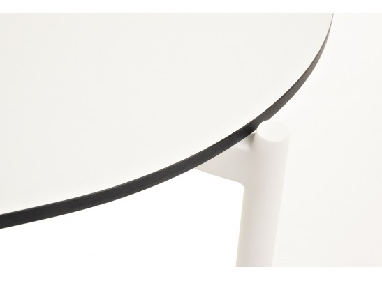 "Диего" журнальный стол из HPL 120х60 H40, каркас белый муар, цвет "молочный" в Каменске-Уральском