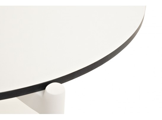 "Диего" журнальный стол из HPL 120х60 H40, каркас белый муар, цвет "молочный" в Каменске-Уральском