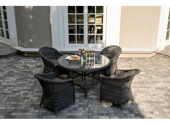 "Равенна" обеденная группа плетеная, цвет графит в Каменске-Уральском