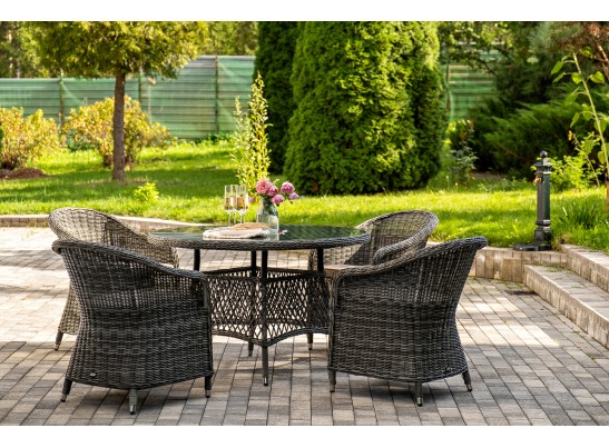 "Равенна" обеденная группа плетеная, цвет графит в Каменске-Уральском