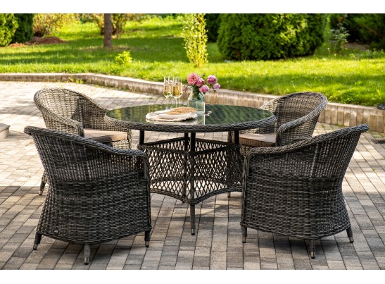 "Равенна" обеденная группа плетеная, цвет графит в Каменске-Уральском