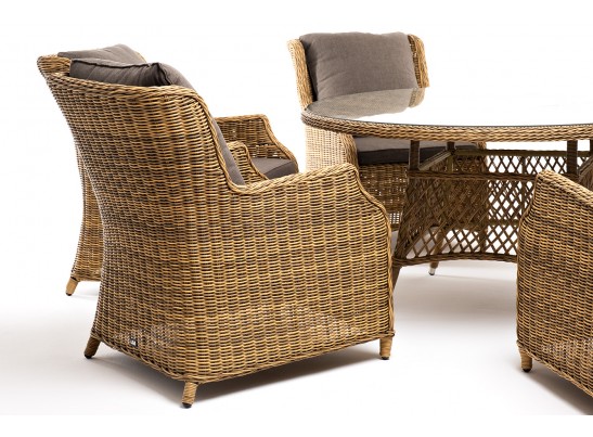 "Эспрессо–150 N" обеденная группа плетеная, цвет соломенный в Каменске-Уральском