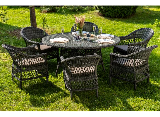 "Эспрессо–150 S" обеденная группа плетеная, цвет графит в Каменске-Уральском