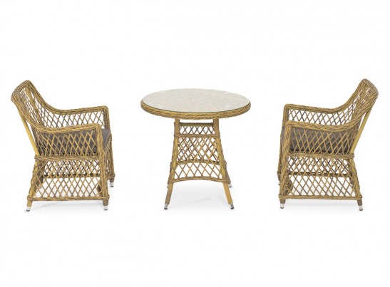 "Эспрессо–80 L" обеденная группа плетеная, цвет соломенный в Каменске-Уральском