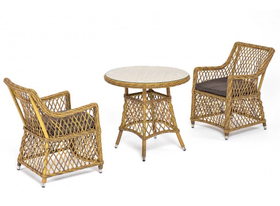 "Эспрессо–80 L" обеденная группа плетеная, цвет соломенный в Каменске-Уральском