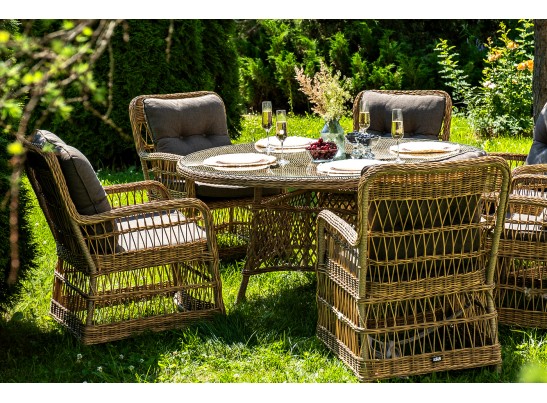 "Эспрессо–150 C" обеденная группа плетеная, цвет соломенный в Каменске-Уральском