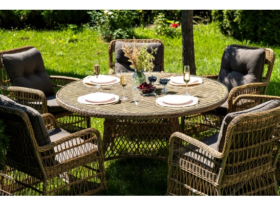 "Эспрессо–150 C" обеденная группа плетеная, цвет соломенный в Каменске-Уральском