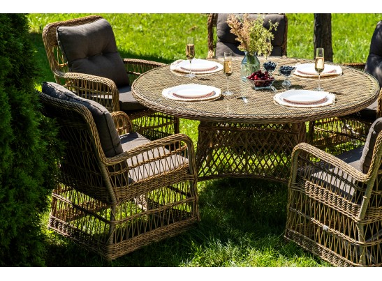 "Эспрессо–150 C" обеденная группа плетеная, цвет соломенный в Каменске-Уральском