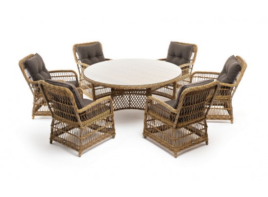 "Эспрессо–150 C" обеденная группа плетеная, цвет соломенный в Каменске-Уральском