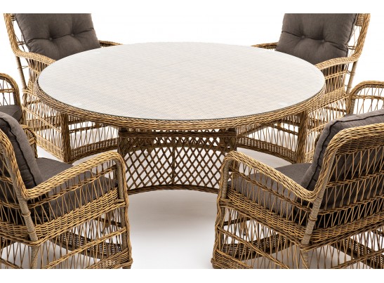 "Эспрессо–150 C" обеденная группа плетеная, цвет соломенный в Каменске-Уральском