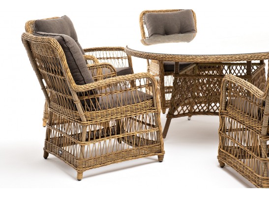 "Эспрессо–150 C" обеденная группа плетеная, цвет соломенный в Каменске-Уральском