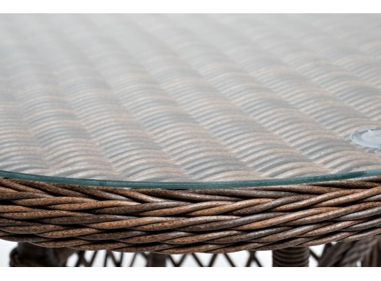 "Эспрессо" плетеный круглый стол, диаметр 80 см, цвет коричневый в Каменске-Уральском