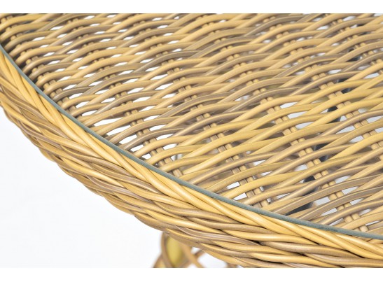 "Эспрессо" плетеный круглый стол, диаметр 80 см, цвет соломенный в Каменске-Уральском