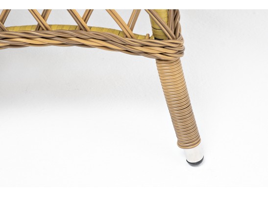 "Эспрессо" плетеный круглый стол, диаметр 80 см, цвет соломенный в Каменске-Уральском